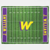 Fußball-Lüfter| Individuelle Name und Farben| Lila Fleecedecke (Vorderseite (Horizontal))