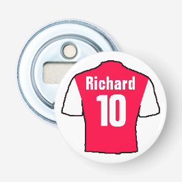 Fußball-Lüfter Shirt zu personalisieren. Flaschenöffner