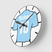 Fußball-Lüfter Shirt zu personalisieren. Runde Wanduhr (Winkel)