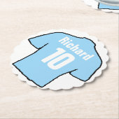 Fußball-Lüfter Shirt zu personalisieren. Untersetzer (angewinkelt)