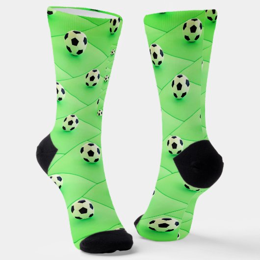 Fußball-Lüfterdesign mit grünem Hintergrund Socken (Gewinkelt)