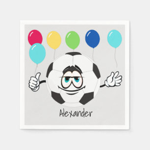 Fußball lustige Gesicht bunte Ballons Serviette