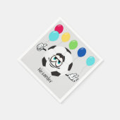 Fußball lustige Gesicht bunte Ballons Serviette (Ecke)