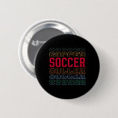 Fußball Lustiger mehrschichtiger Text Team Spieler Button (Vorne & Hinten)