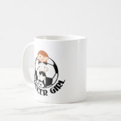 Fußball-Mädchen 3 und Ball Schwarzweiss Kaffeetasse (Vorderseite Links)