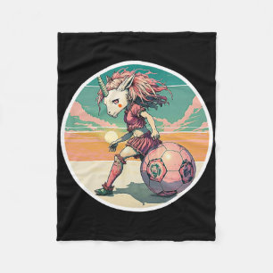 Fußball Mädchen Anime Manga Einhorn Retro Fußball Fleecedecke