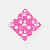 Fußball-Mädchen Ball Sport pink Serviette (Ecke)