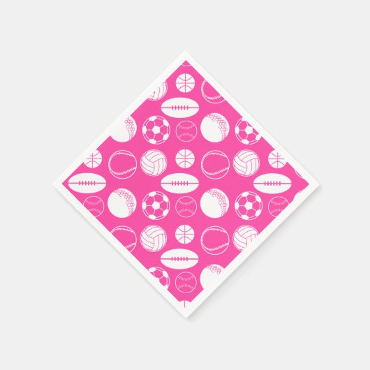 Fußball-Mädchen Ball Sport pink Serviette (Ecke)