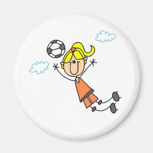 Fußball-Mädchen breitet Magneten aus Magnet