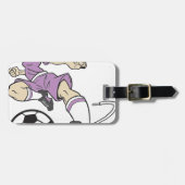 FUSSBALL-MÄDCHEN BRÜNETT GEPÄCKANHÄNGER (Vorderseite horizontal)