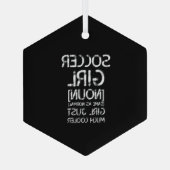 Fußball-Mädchen cool Ornament Aus Glas (Rückseite)