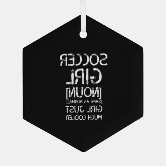 Fußball-Mädchen cool Ornament Aus Glas (Rückseite)