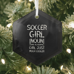 Fußball-Mädchen cool Ornament Aus Glas