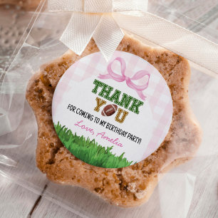 Fußball Mädchen Geburtstagsparty Pink Bow Runder Aufkleber