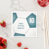 Fußball-Mädchen Jungen Geburtstag aquamarin Serviette (Beispiel)