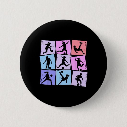 Fußball Mädchen Kinder Frauen Button (Vorderseite)