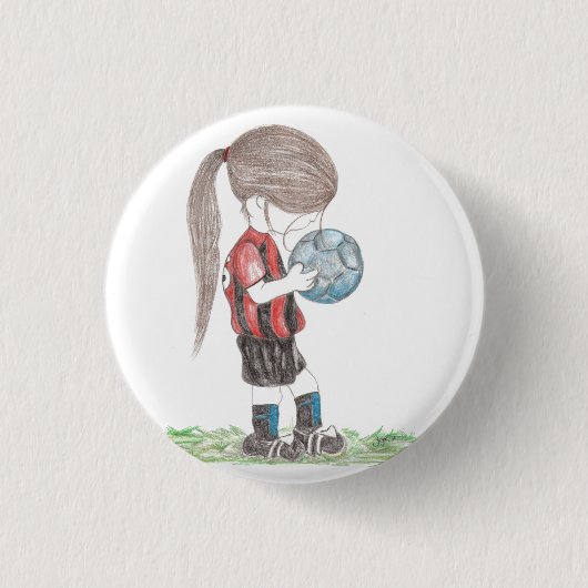 Fußball-Mädchen-Knopf Button (Vorderseite)