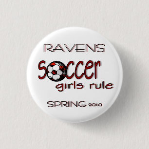 Fußball-Mädchen-Regelknopf Button
