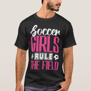 Fußball-Mädchen regieren die Feldmädchenläufer T-Shirt