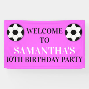 Fußball-Mädchen rosa Geburtstagswand Banner