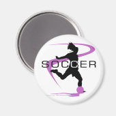 Fußball - Mädchen - Rosa Magnet (Vorderseite/Rückseite)