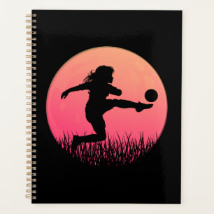 Fußball-Mädchen-Silhouette schöne Sonne Planer