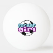 Fußball-Mädchen Tischtennisball (Rückseite)