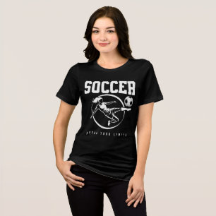 Fußball Mädchen Tritt Silhouette Sport Tri-Blend Shirt
