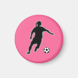 Fußball-Mädchen UMBAU Spieler (weiblich) - Rosa- Magnet