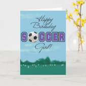 Fußball-Mädchengrußkarte Karte (Gelbe Blume)