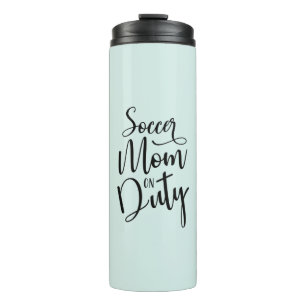 Fußball-Mama auf Duty Stylish Black Script Mint G Thermosbecher