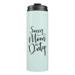 Fußball-Mama auf Duty Stylish Black Script Mint Gr Thermosbecher
