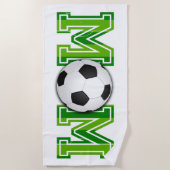 Fußball-Mama Ball und Feldfußball-Pitch Strandtuch (Vorderseite)