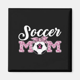 Fußball-Mama Brustkrebs Bewusstsein rosa Band Leo Magnet