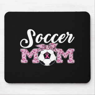 Fußball-Mama Brustkrebs Bewusstsein rosa Band Leo Mousepad