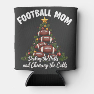 Fußball-Mama, die die Hallen zum Weihnachtsfußball Dosenkühler