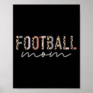 Fußball Mama gibt Leopard Print Football Mama Mot Poster