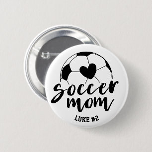 Fußball-Mama-Herz-Ball Personalisierter Name und N Button