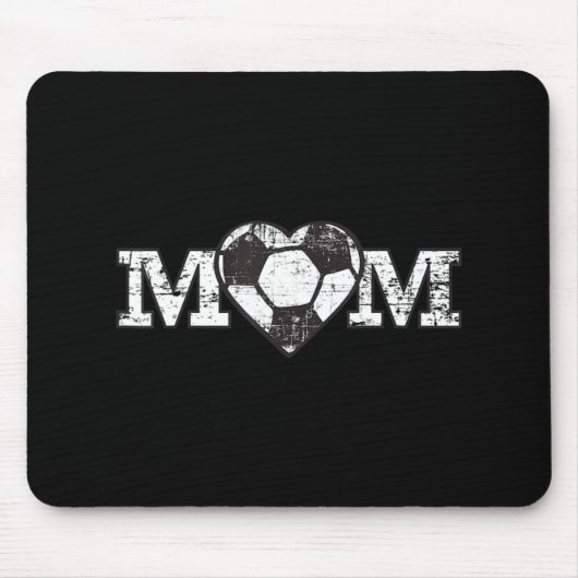 Fußball-Mama Herz Einfaches Fan Mousepad (Vorne)