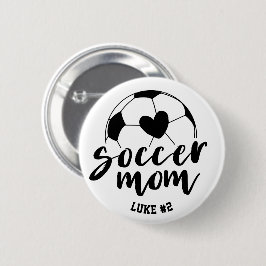 Fußball-Mama Herzball Personalisierter Name und Nu Button