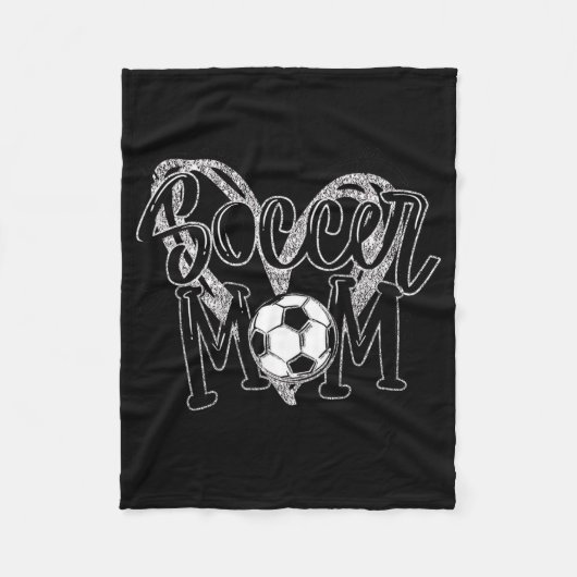 Fußball Mama Herzsoccer Fleecedecke (Vorderseite)