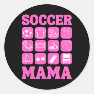 Fußball-Mama-Icons Fußball Essential _2  Runder Aufkleber