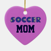 Fußball-Mama im Blau Keramik Ornament (Hinten)