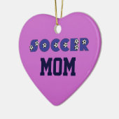 Fußball-Mama im Blau Keramik Ornament (Links)