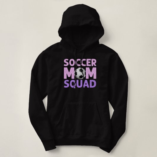 Fußball-Mama in Rosa und Lila Hoodie (Design vorne)