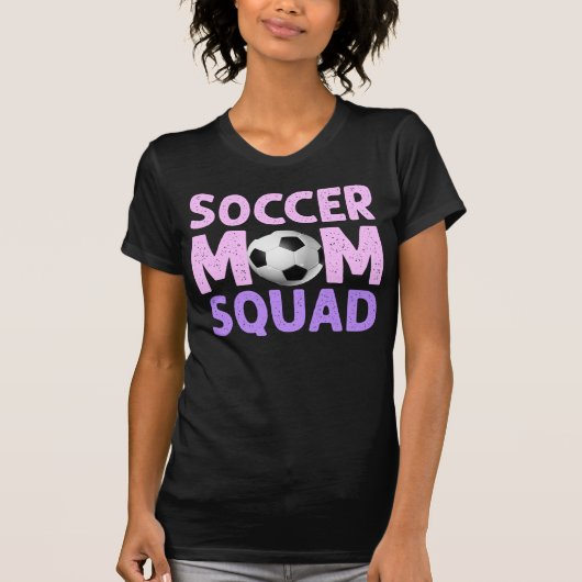 Fußball-Mama in Rosa und Lila T-Shirt (Vorderseite)