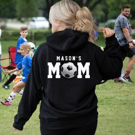 Fußball-Mama Kindername Mutterschwarz Hoodie