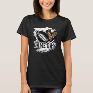 Fußball Mama Leopard Cheetah Game Day Football T-Shirt