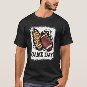 Fußball Mama Leopard geblasen Spiel Day Foot T-Shirt