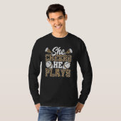 Fußball-Mama-Leopard-Muster Fußball anfeuern T-Shirt (Vorne ganz)